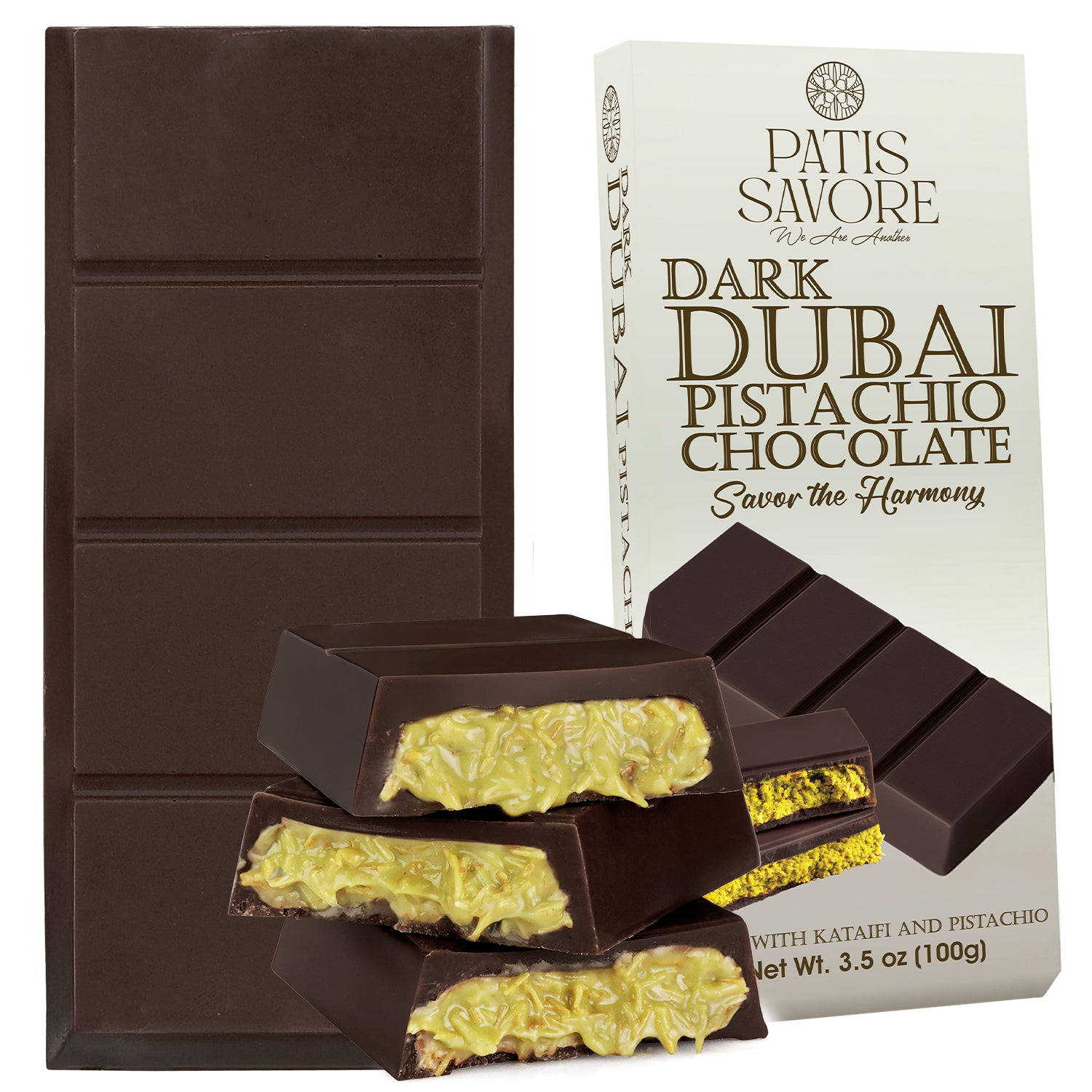 Dubai Dark Chocolate Bar – 3.5 oz Elegant Gift Box