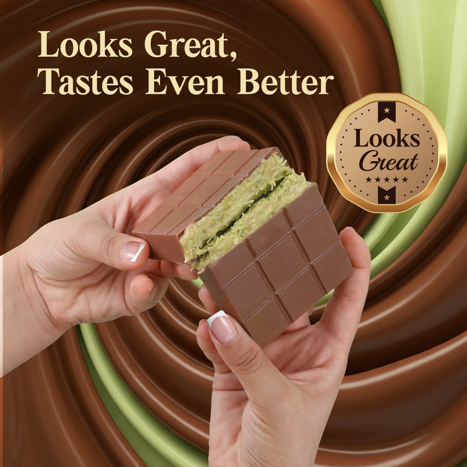 3 Pack Milk Dubai Chocolate with Pistachio Cream & Crispy Kataifi, 2.6 oz Each