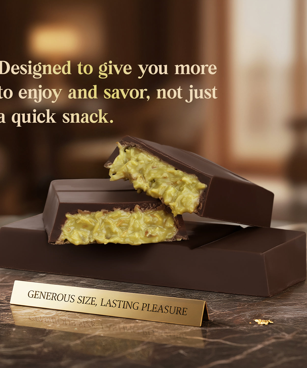 Dark Dubai Chocolate Bar – 3.5 oz Belgian Chocolate - Pistachio Cream and Crispy Kataifi