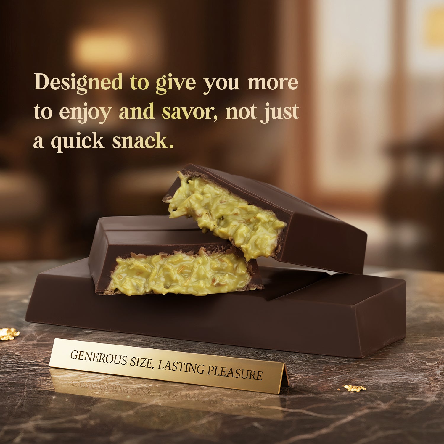 Dark Dubai Chocolate Bar – 3.5 oz Belgian Chocolate - Pistachio Cream and Crispy Kataifi