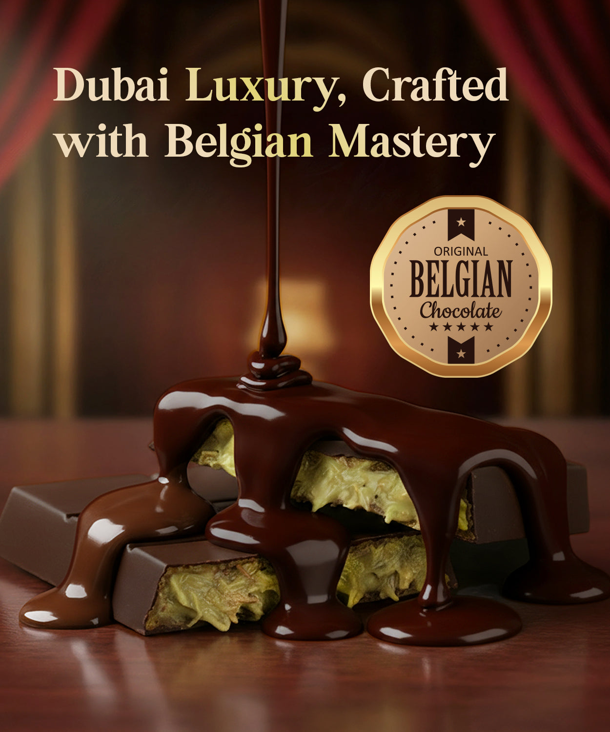 Dark Dubai Chocolate Bar – 3.5 oz Belgian Chocolate - Pistachio Cream and Crispy Kataifi