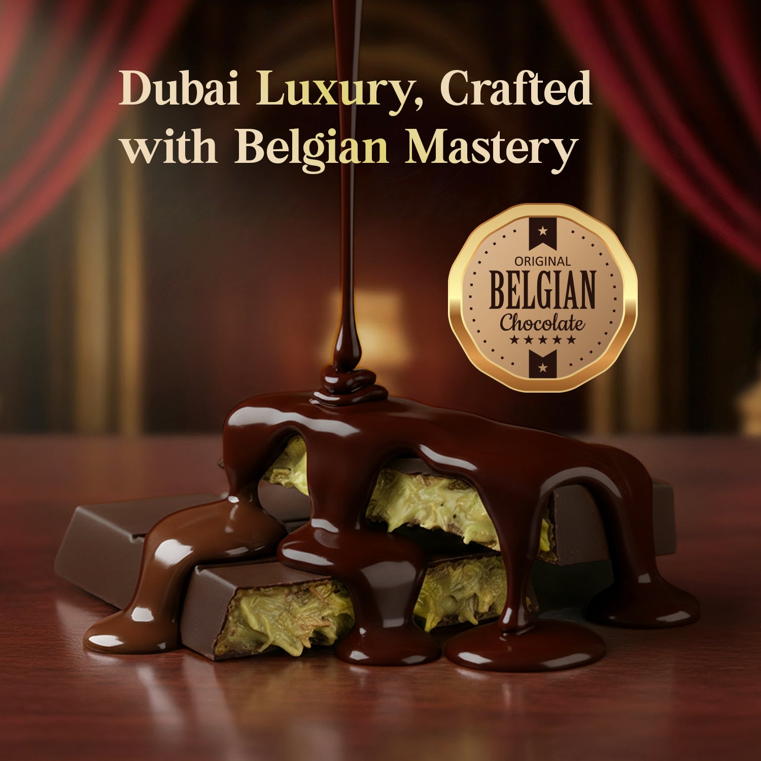 Dark Dubai Chocolate Bar – 3.5 oz Belgian Chocolate - Pistachio Cream and Crispy Kataifi