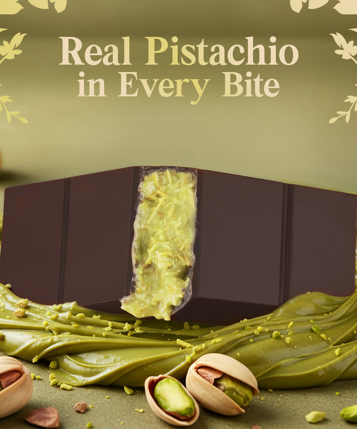 Dark Dubai Chocolate Bar – 3.5 oz Belgian Chocolate - Pistachio Cream and Crispy Kataifi