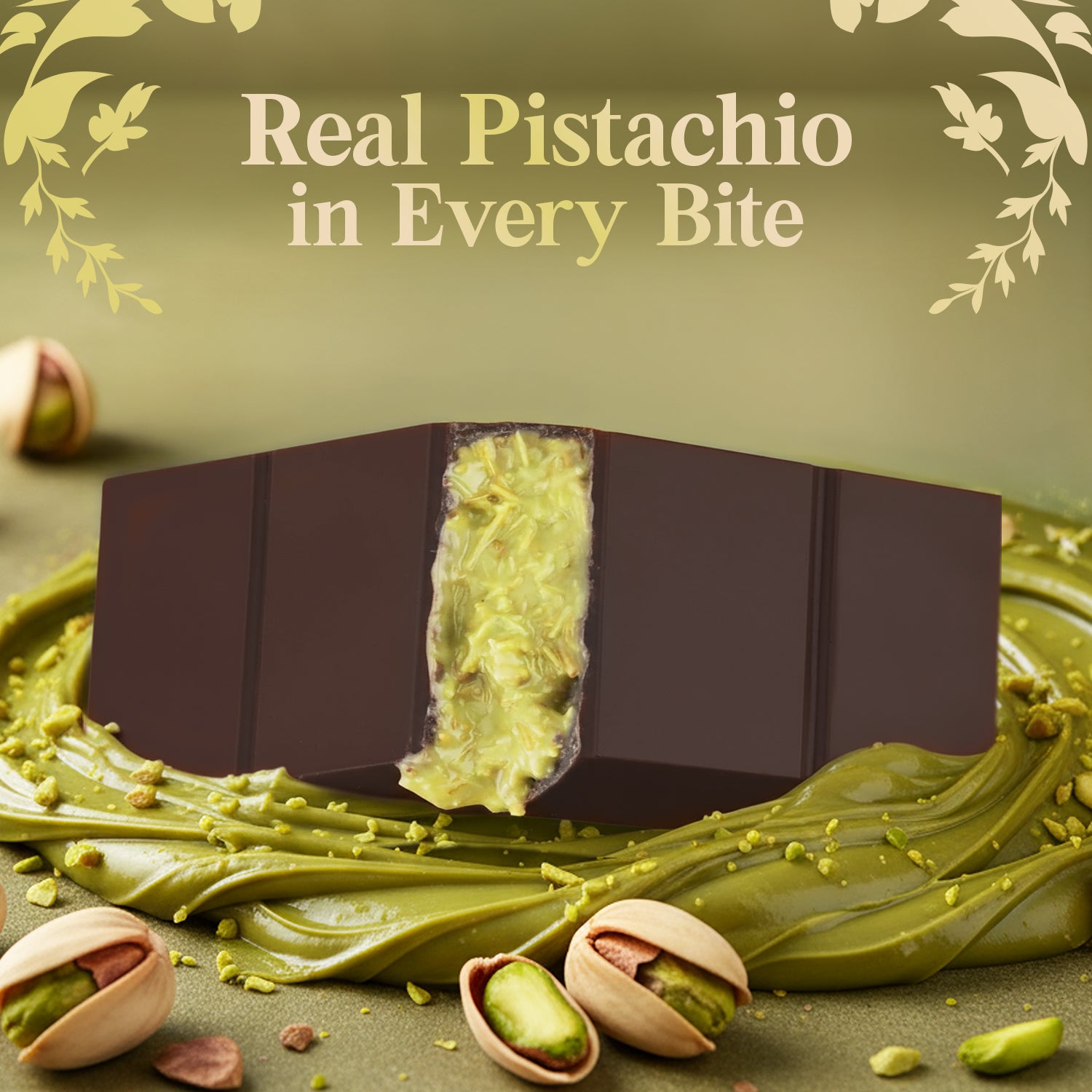 Dark Dubai Chocolate Bar – 3.5 oz Belgian Chocolate - Pistachio Cream and Crispy Kataifi