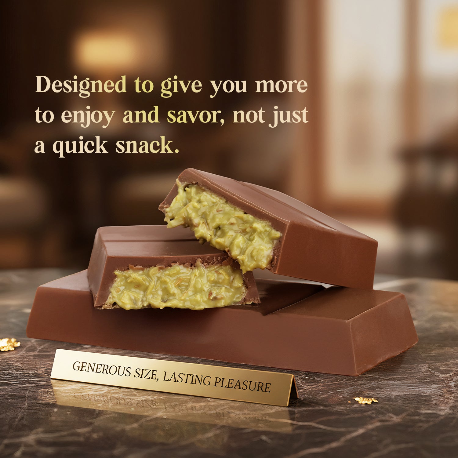 Dubai Chocolate Bar 3.5 oz - Milk Belgian Chocolate with Pistachio Cream & Kataifi