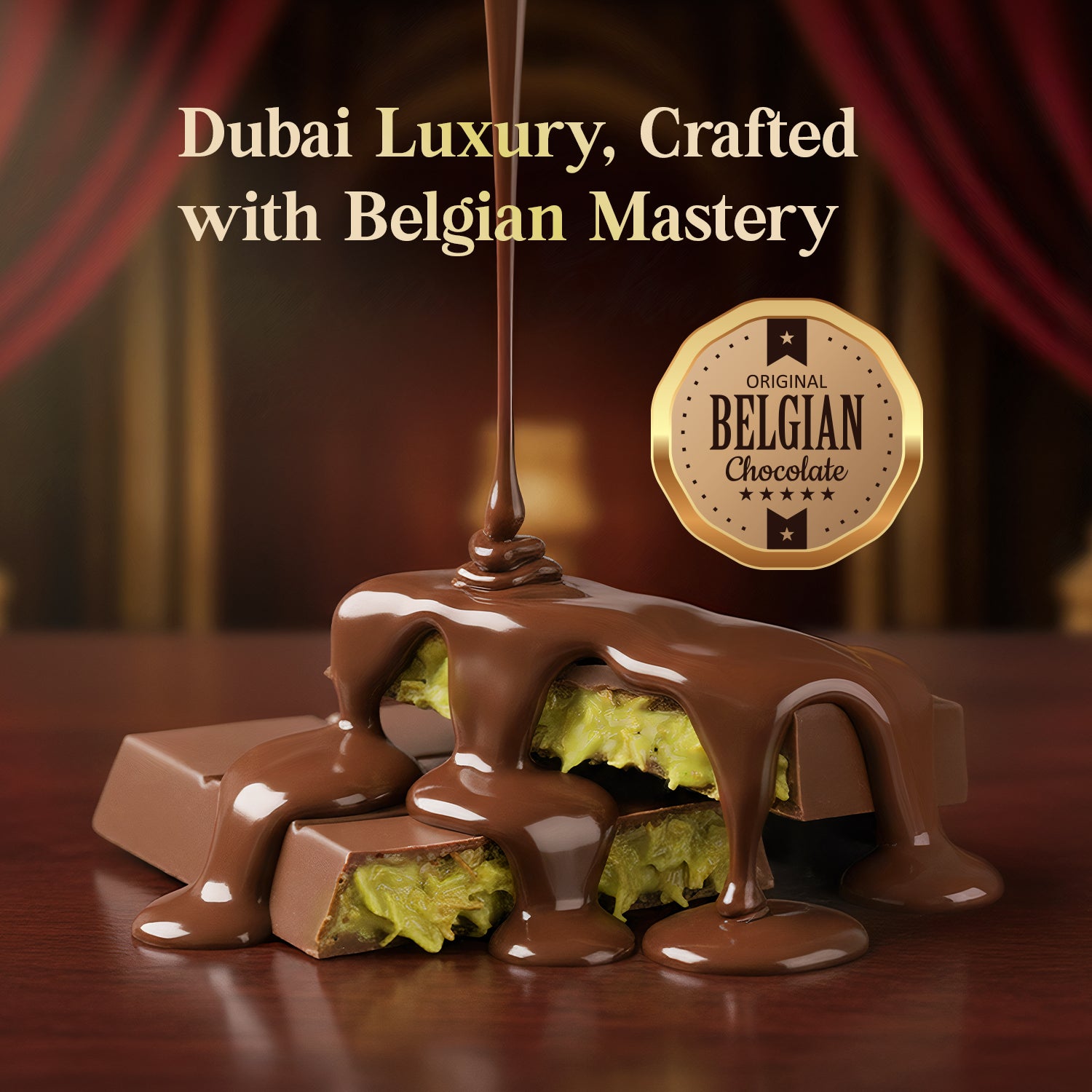 Dubai Chocolate Bar 3.5 oz - Milk Belgian Chocolate with Pistachio Cream & Kataifi