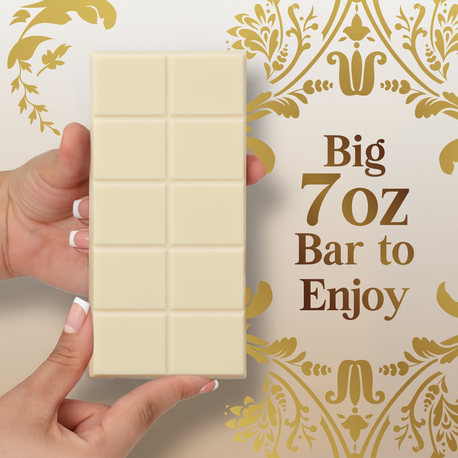 White Dubai Chocolate Bar 7 oz with Pistachio Filling & Kataifi - Belgian Chocolate
