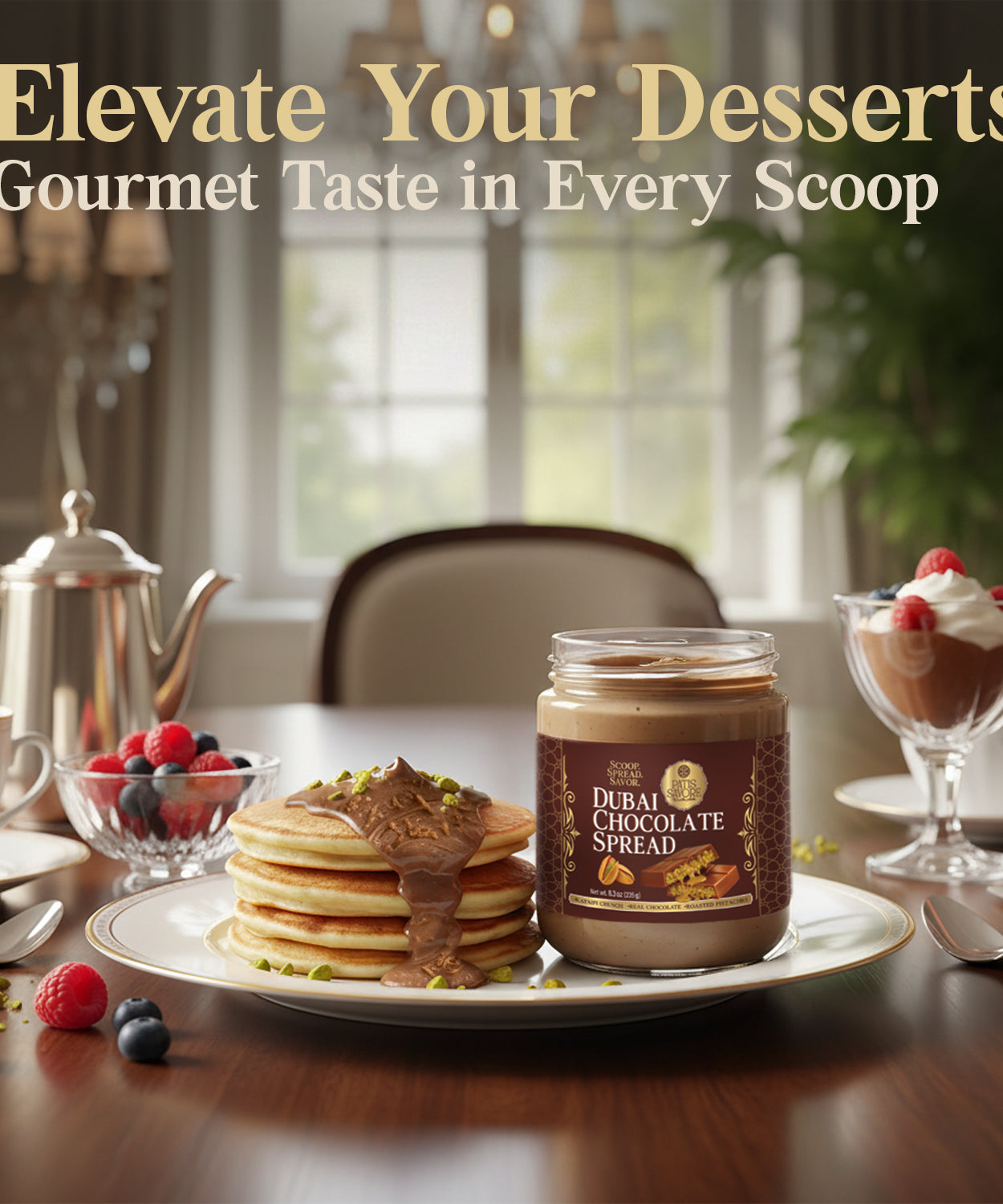 Dubai Chocolate Spread with Pistachio Cream & Roasted Kataifi 8.3 oz