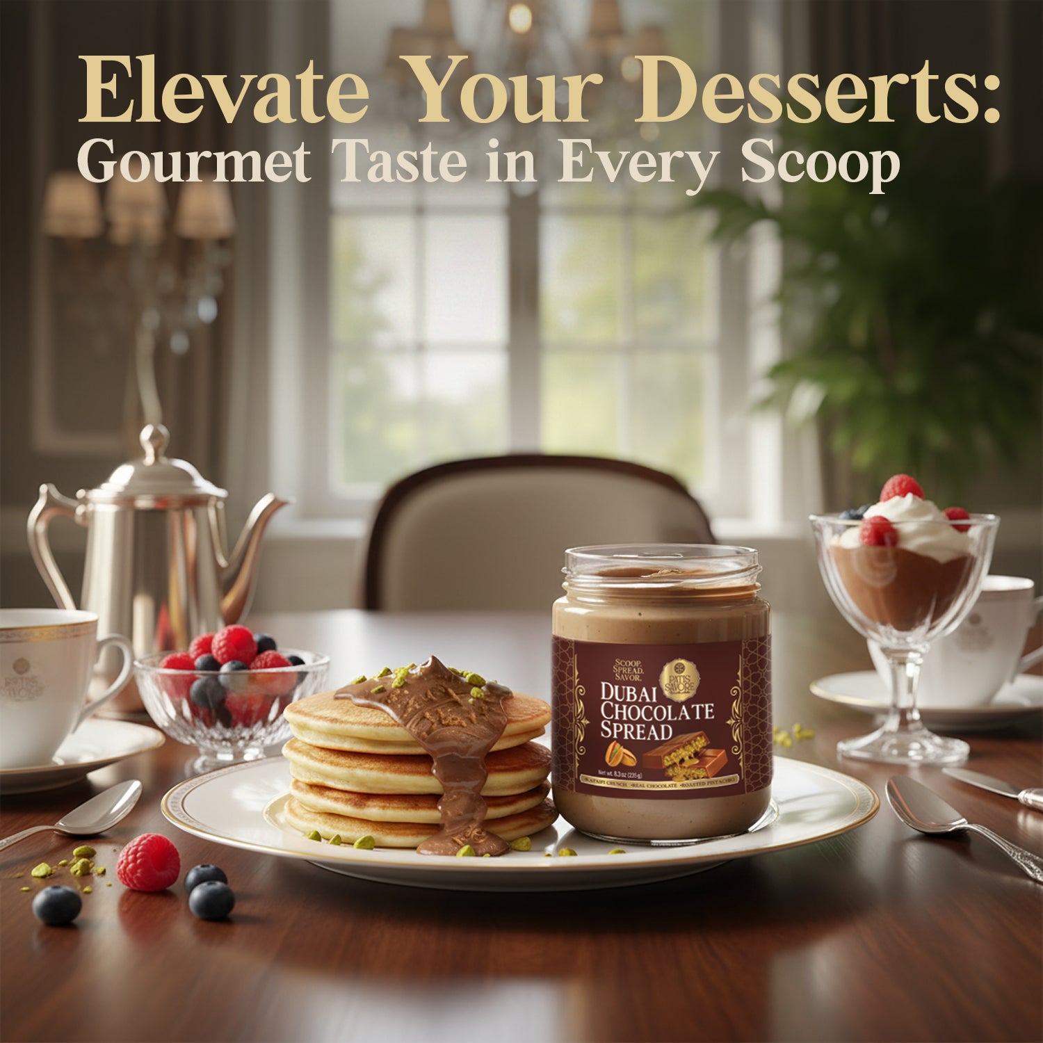 Dubai Chocolate Spread with Pistachio Cream & Roasted Kataifi 8.3 oz