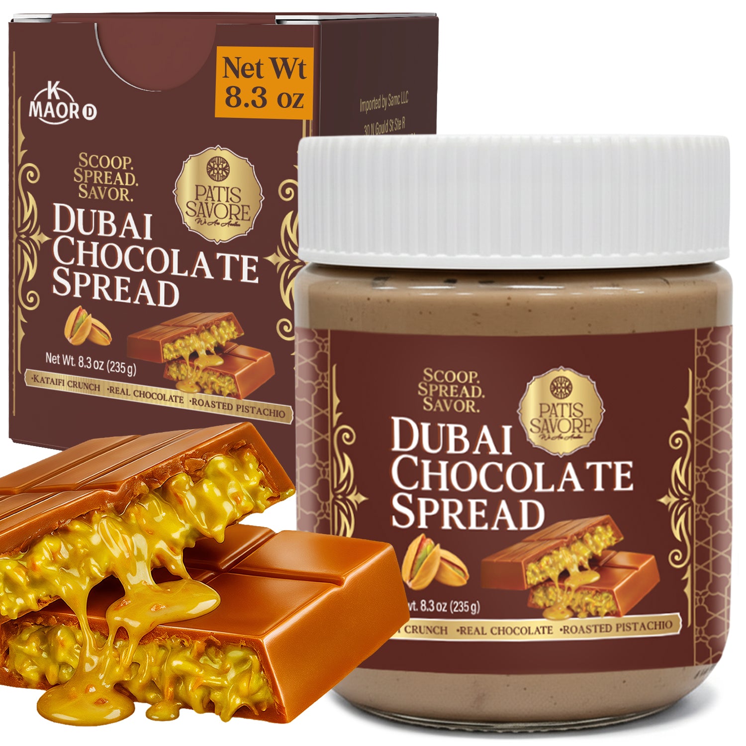 Dubai Chocolate Spread with Pistachio Cream & Roasted Kataifi 8.3 oz