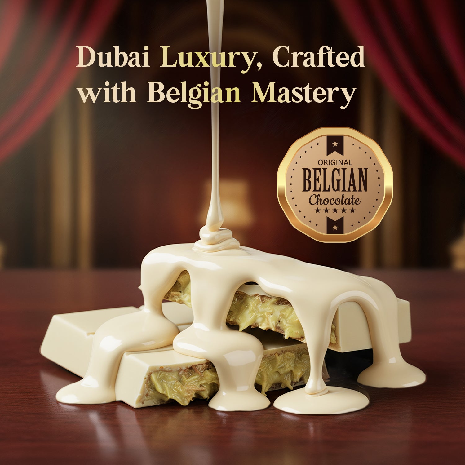 White Dubai Chocolate Bar 3.5 oz – Belgian Chocolate