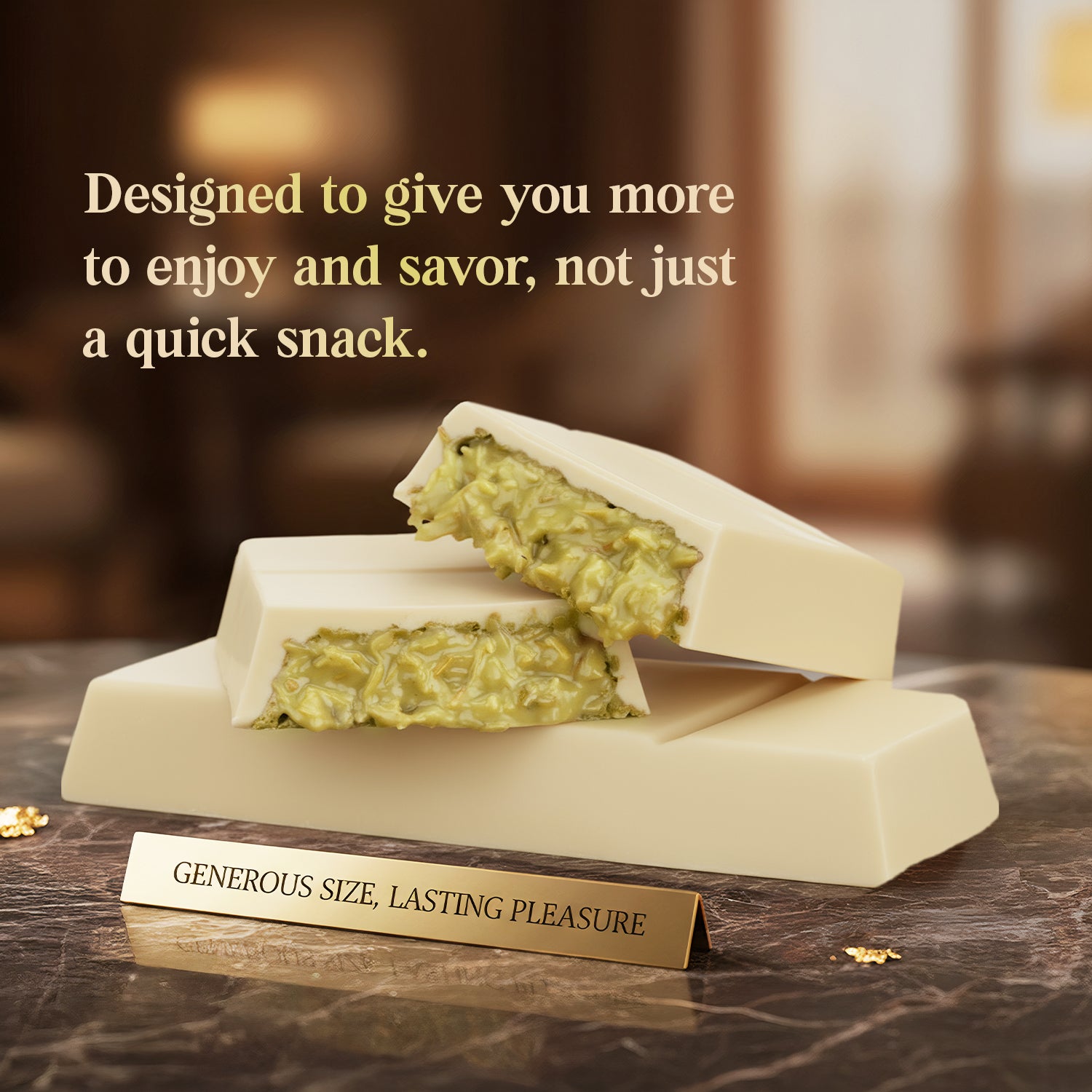 White Dubai Chocolate Bar 3.5 oz – Belgian Chocolate