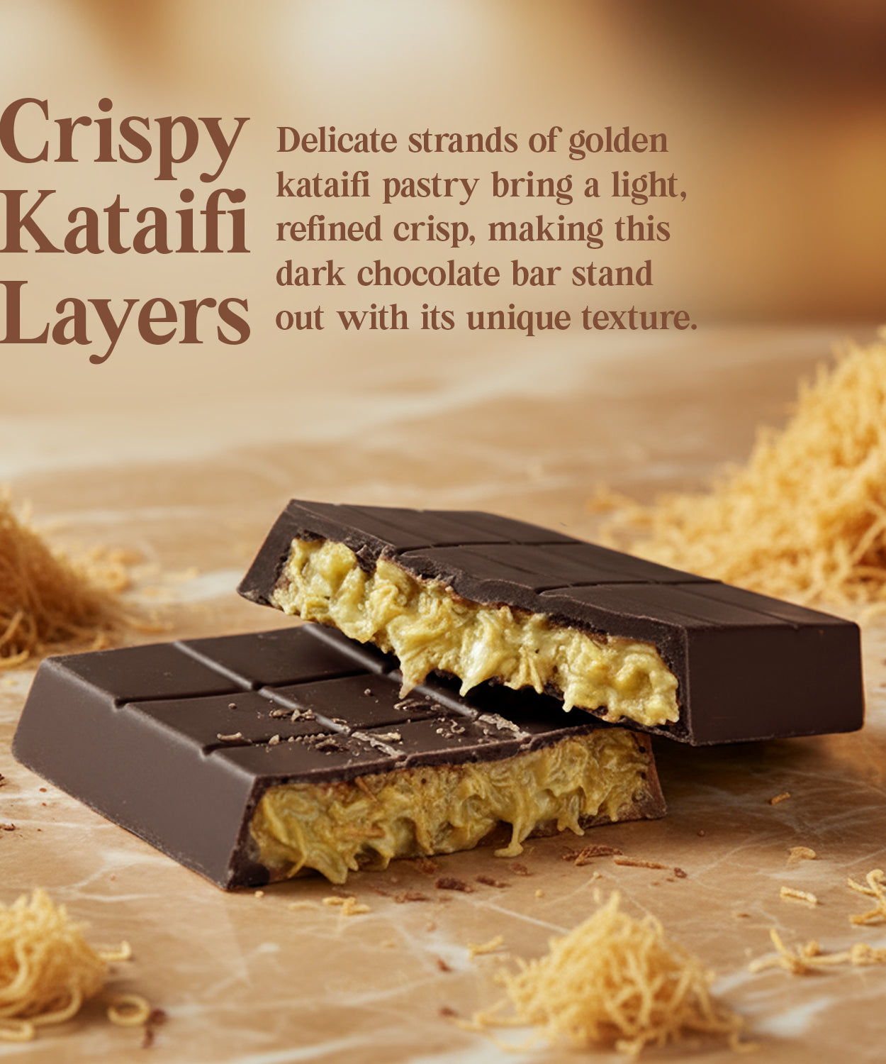 Dubai Dark Chocolate Bar – 2.6 oz Elegant Gift Chocolate