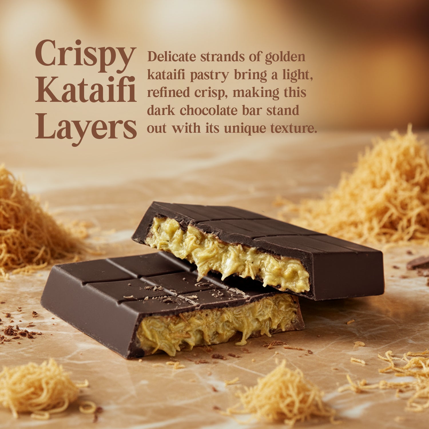 Dubai Dark Chocolate Bar – 2.6 oz Elegant Gift Chocolate