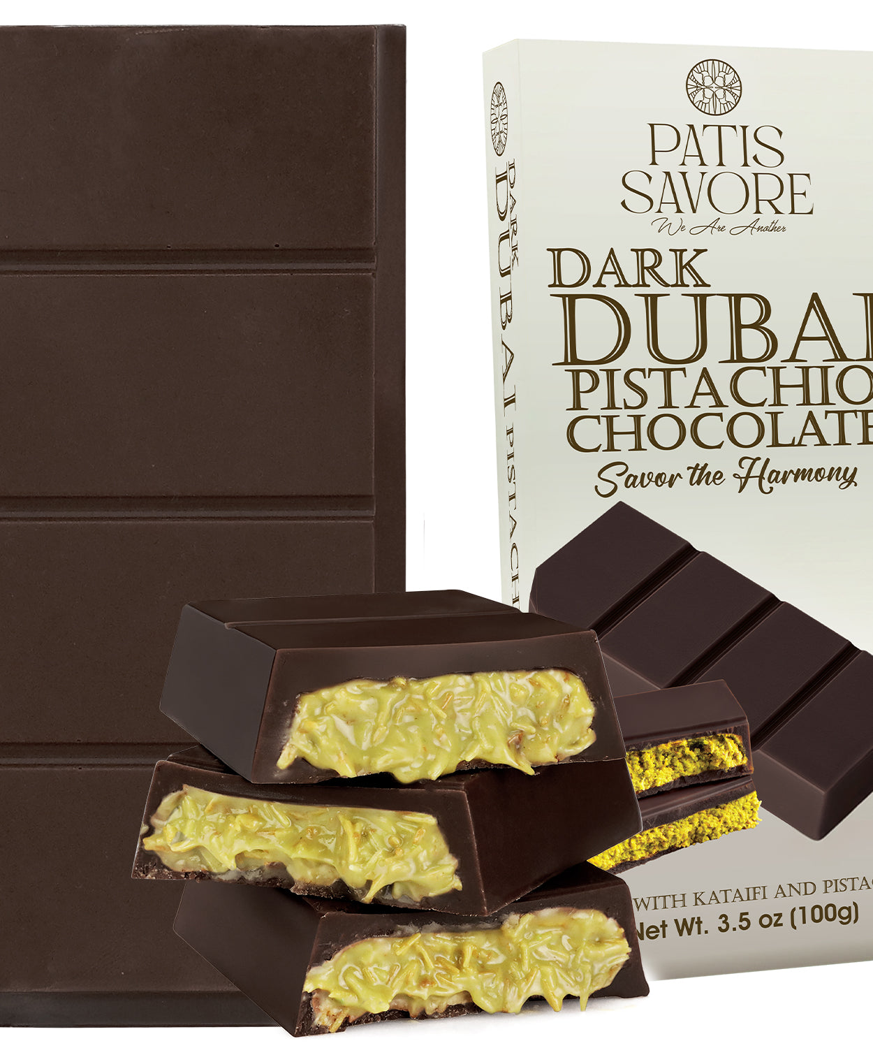 Dubai Dark Chocolate Bar – 3.5 oz  Elegant Gift Box