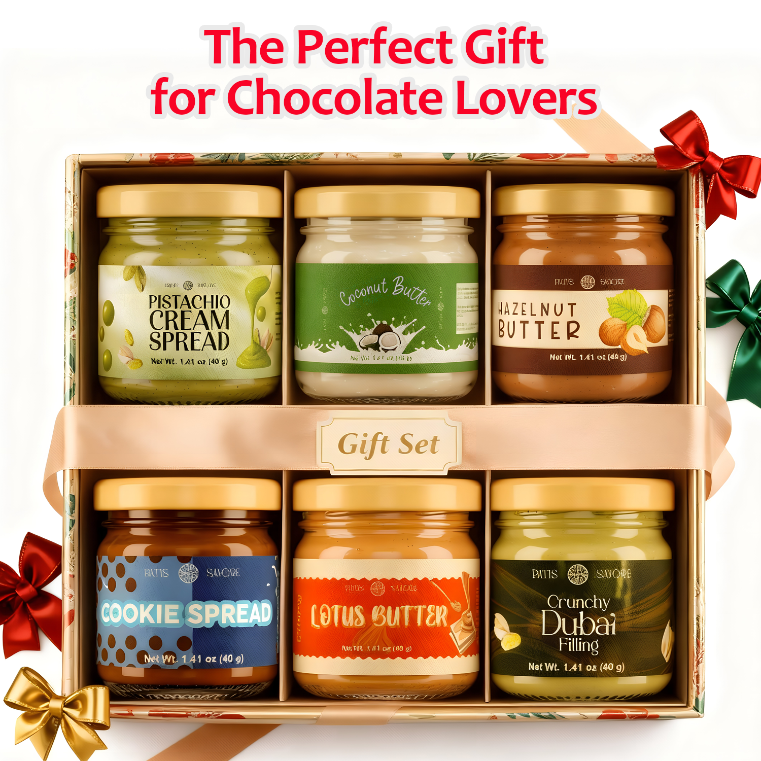 Dubai Chocolate Inspired Sampler Gift Set 6-Pack - 1.4 oz Each