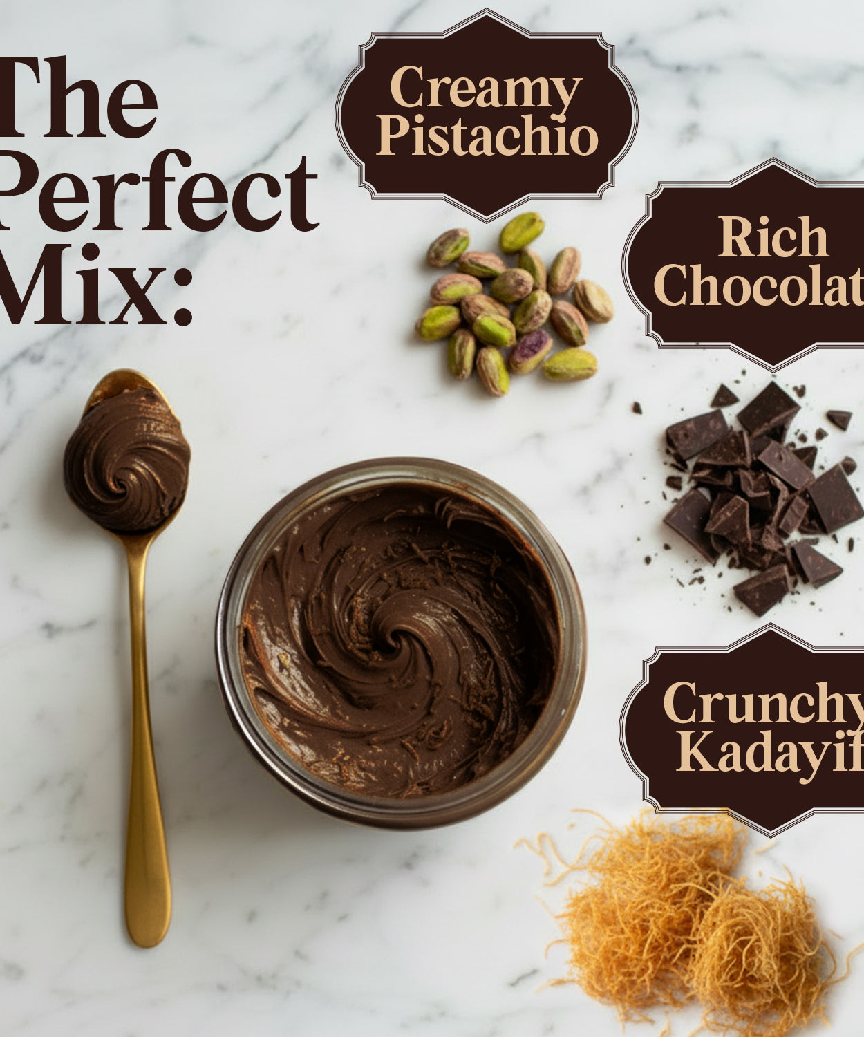Dark Dubai Chocolate Spread with Pistachio Cream & Kataifi 8.3 oz