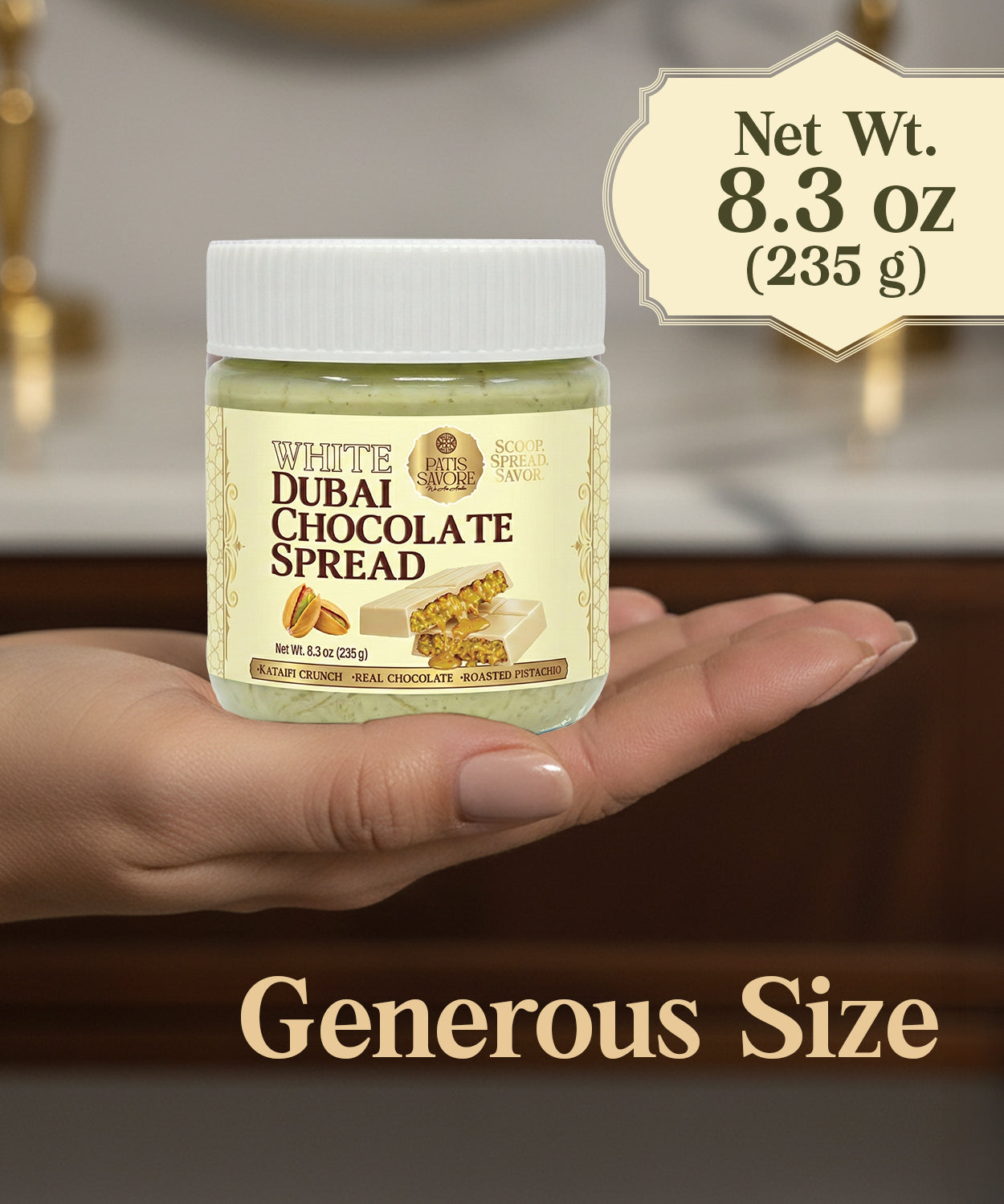 White Dubai Chocolate Spread with Kataifi & Pistachio Cream 8.3 oz