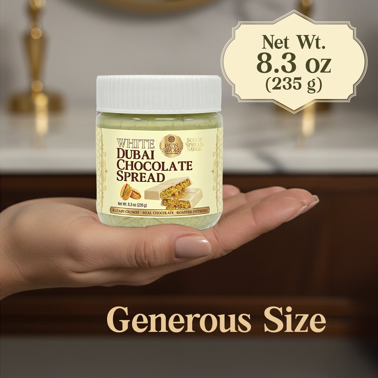White Dubai Chocolate Spread with Kataifi & Pistachio Cream 8.3 oz