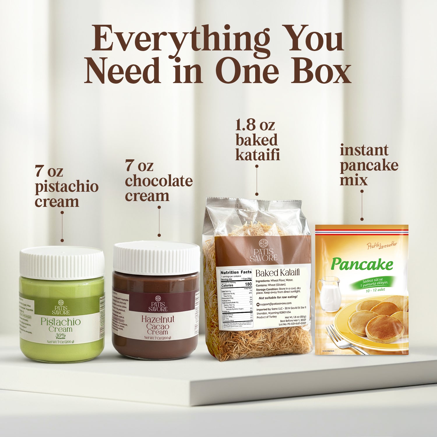 Dubai Chocolate Pancake DIY Set – All-in-One Viral Dessert Kit with Creams & Toppings