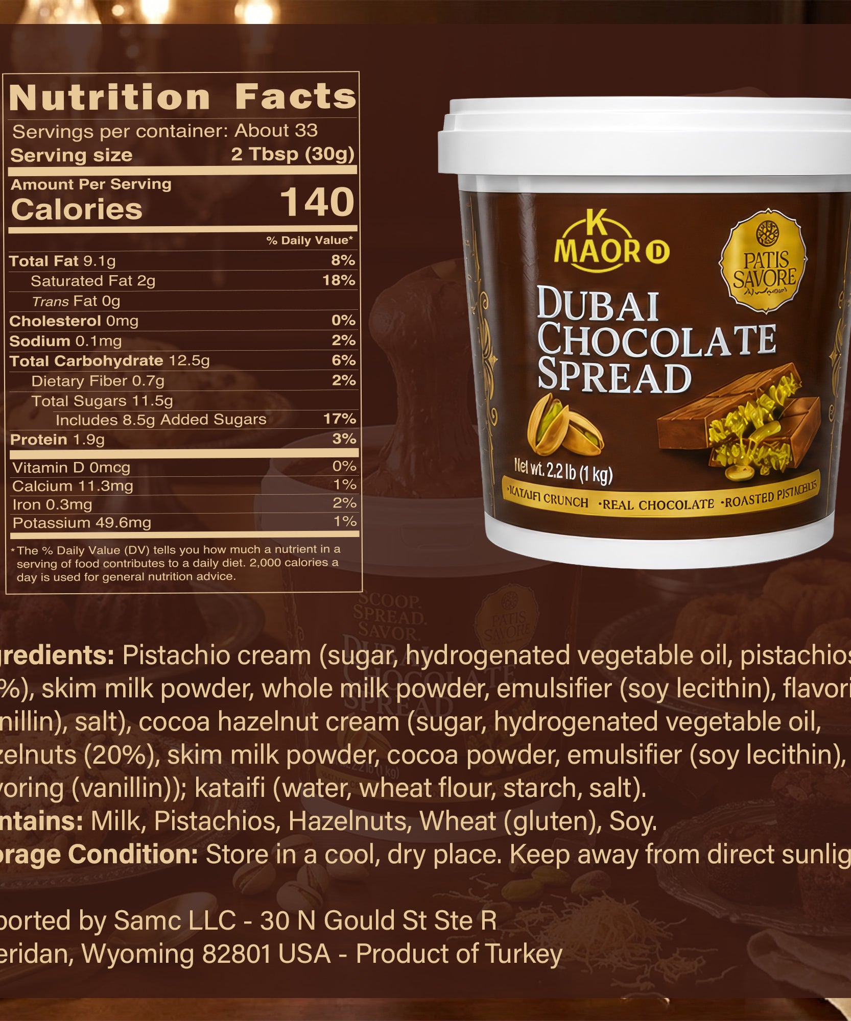 Milk Dubai Chocolate Pistachio Cream & Crispy Kataifi Spread 2.2 lb