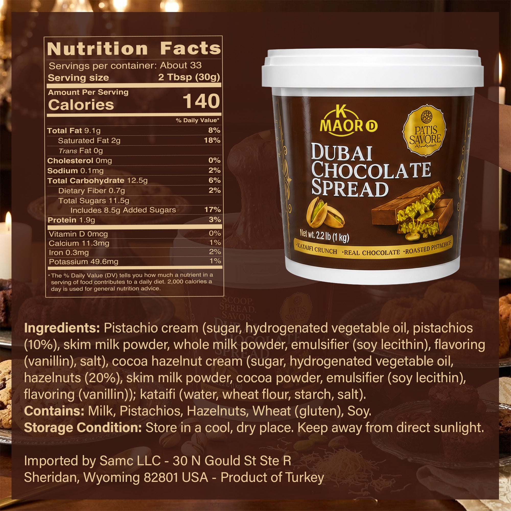 Milk Dubai Chocolate Pistachio Cream & Crispy Kataifi Spread 2.2 lb