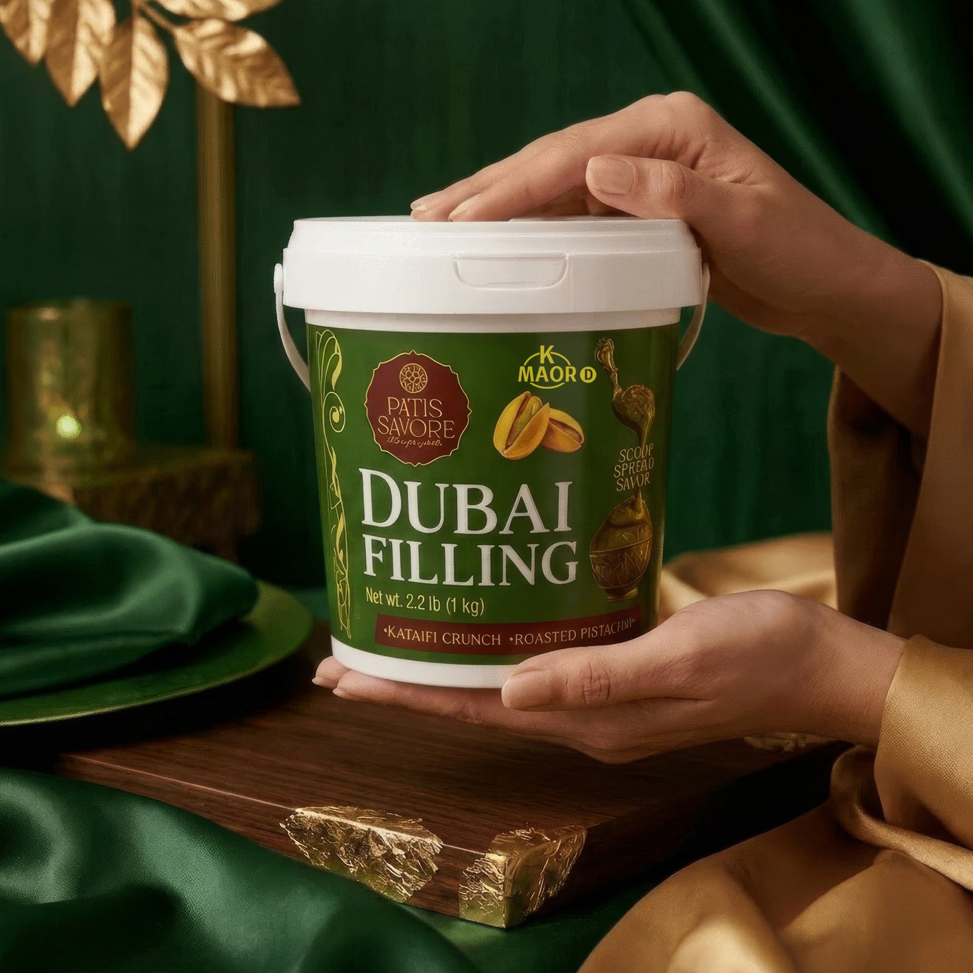 Dubai Chocolate Filling & Spread 2.2 lb Bulk Pistachio Cream & Kataifi - Kosher Certified