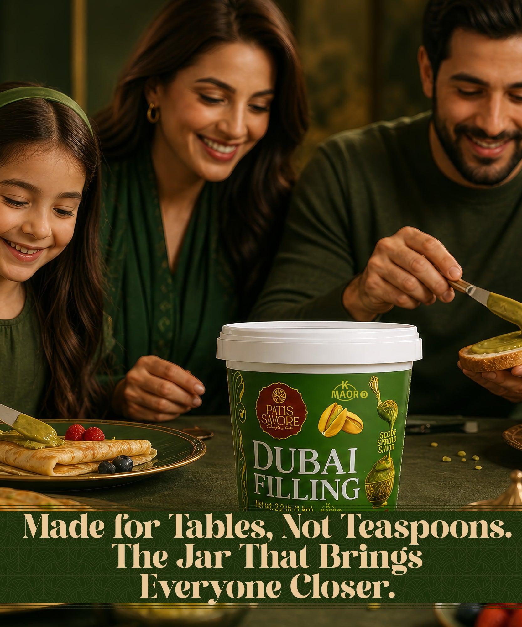 Dubai Chocolate Filling & Spread 2.2 lb Bulk Pistachio Cream & Kataifi - Kosher Certified