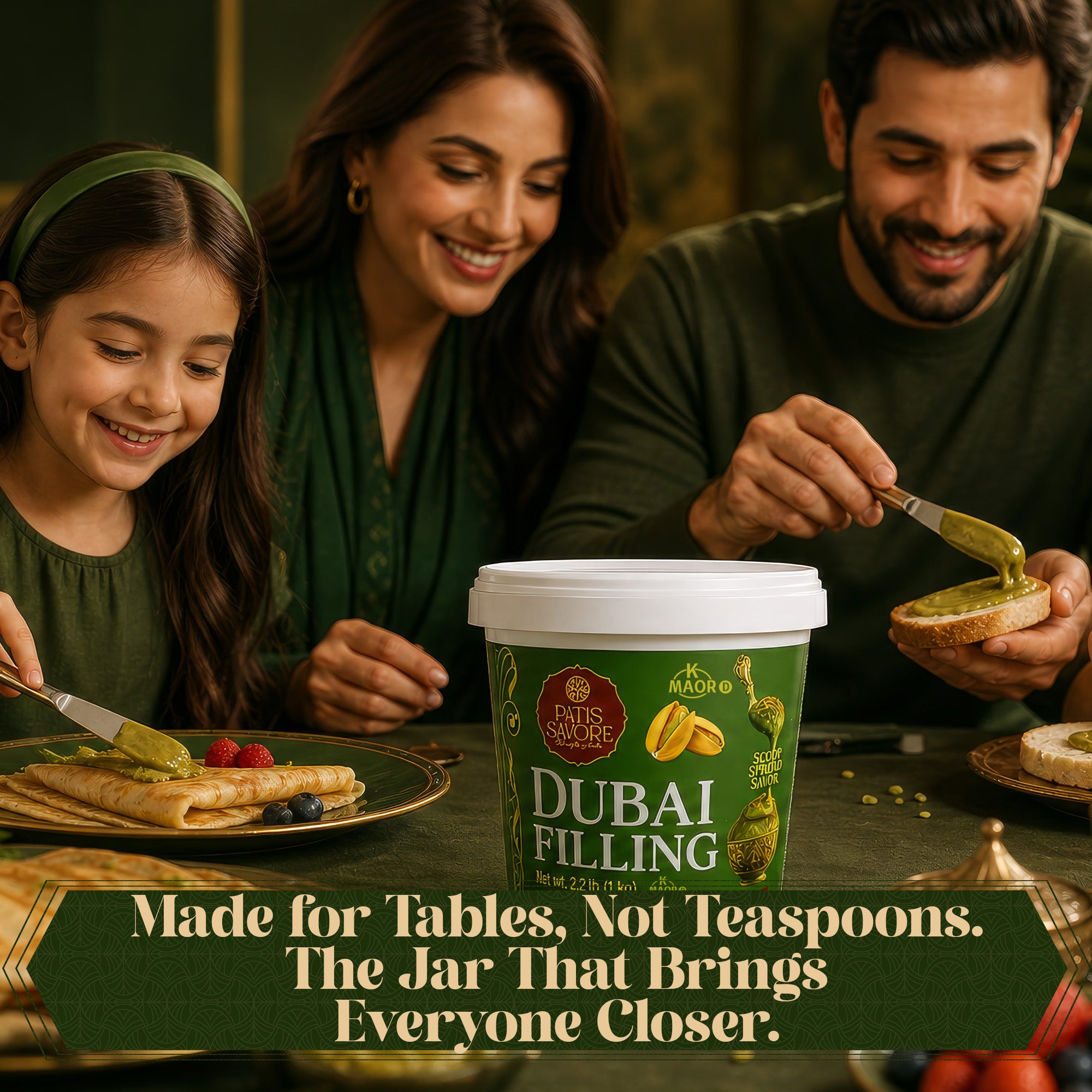 Dubai Chocolate Filling & Spread 2.2 lb Bulk Pistachio Cream & Kataifi - Kosher Certified