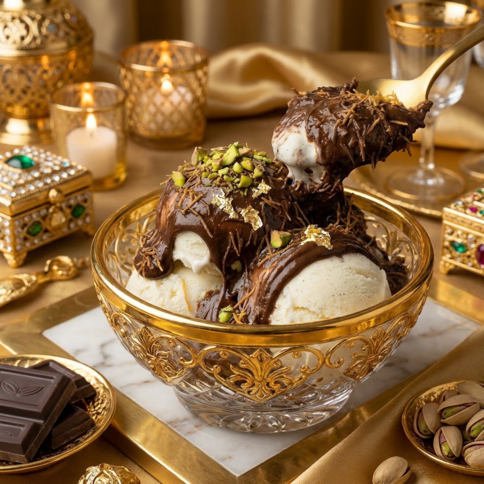 Dark Dubai Chocolate Spread with Pistachio & Kataifi - 2.2 lb Kosher Certified