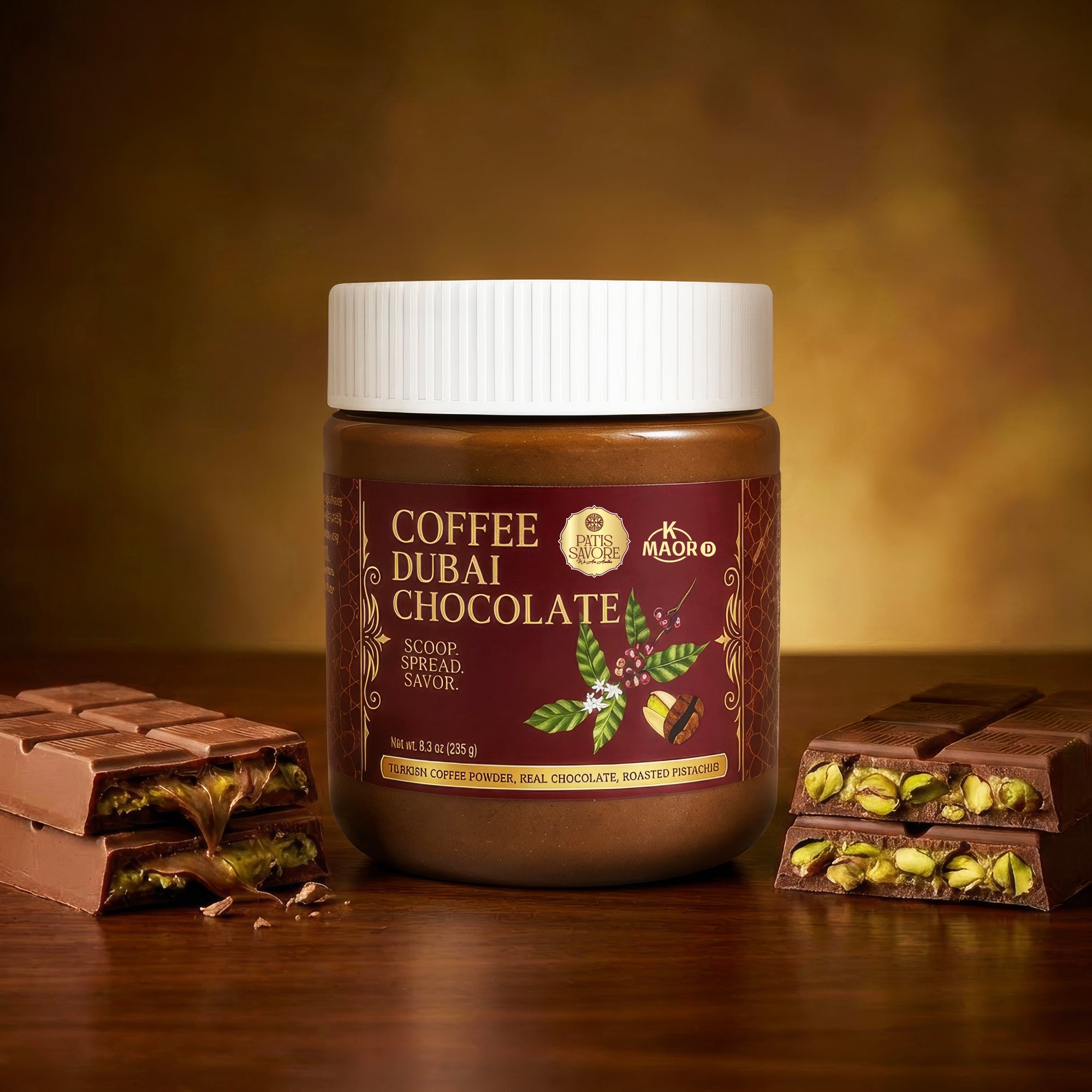 Coffee Dubai Chocolate Spread with Pistachio & Kataifi - 8.3 oz