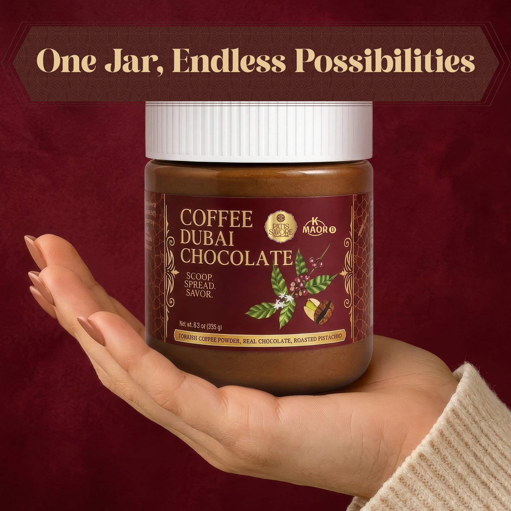 Coffee Dubai Chocolate Spread with Pistachio & Kataifi - 8.3 oz