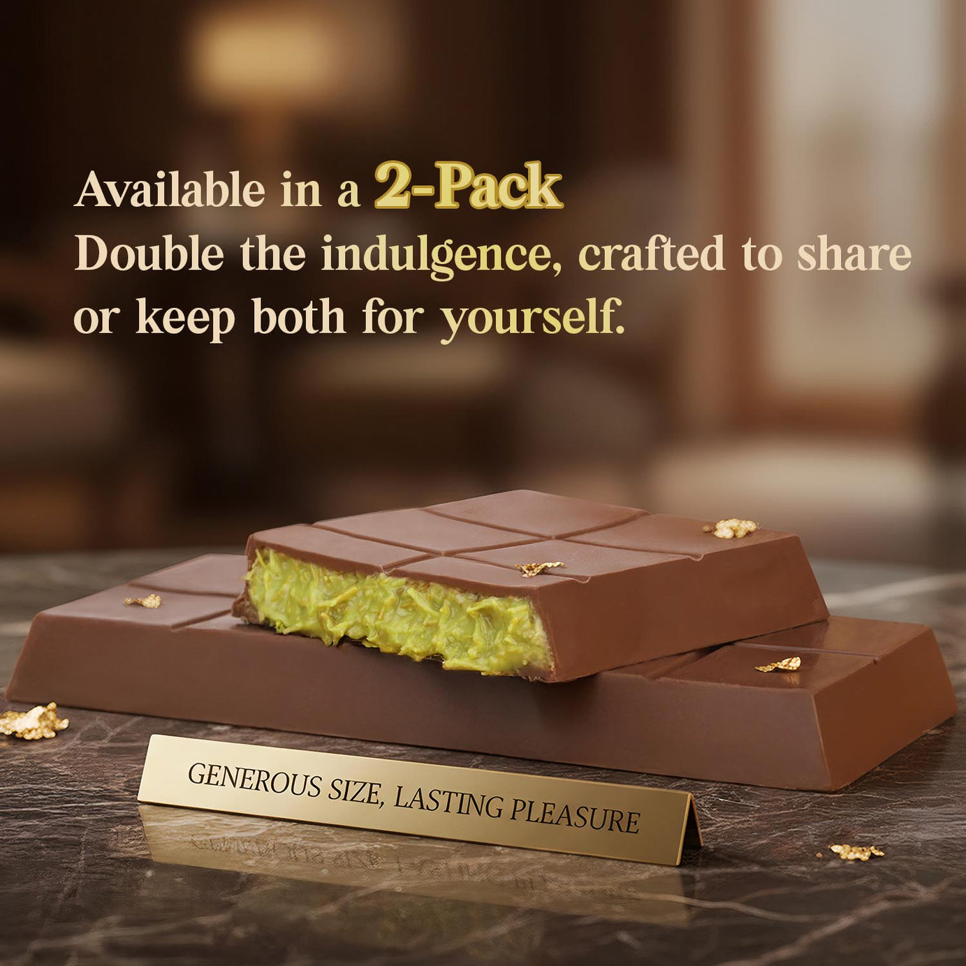 2 Pack Premium Milk Dubai Chocolate - Belgian Chocolate with Pistachio Cream & Crispy Kataifi, 7 oz Each
