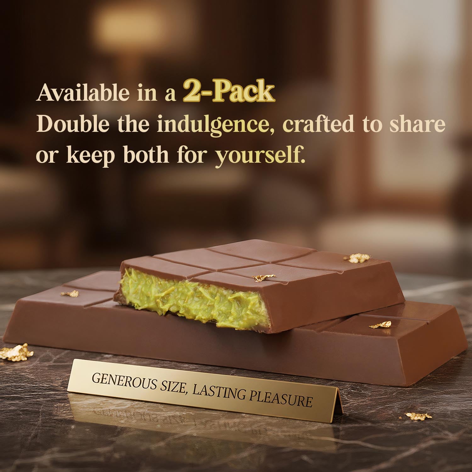 2 Pack Premium Milk Dubai Chocolate - Belgian Chocolate with Pistachio Cream & Crispy Kataifi, 7 oz Each