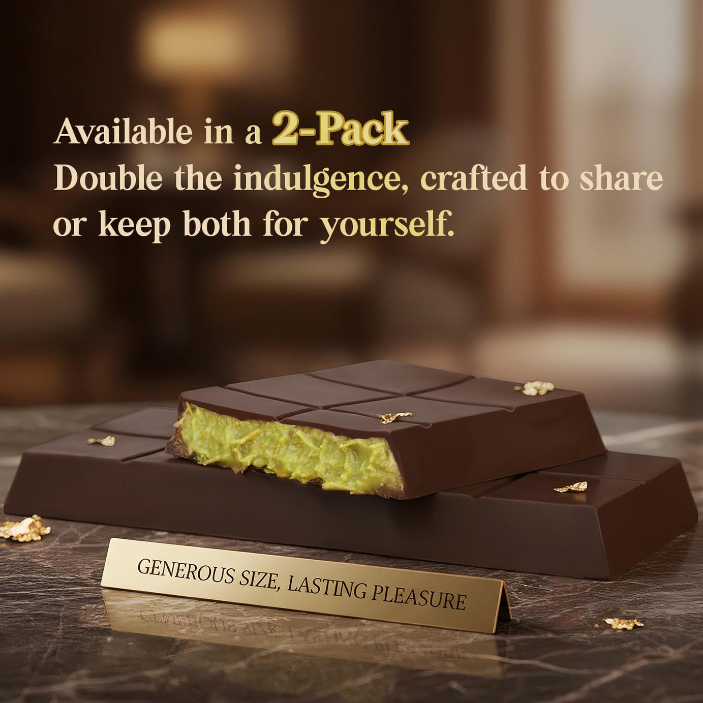 2 Pack Premium Dark Dubai Chocolate - Belgian Chocolate with Pistachio Cream, 7 oz Each