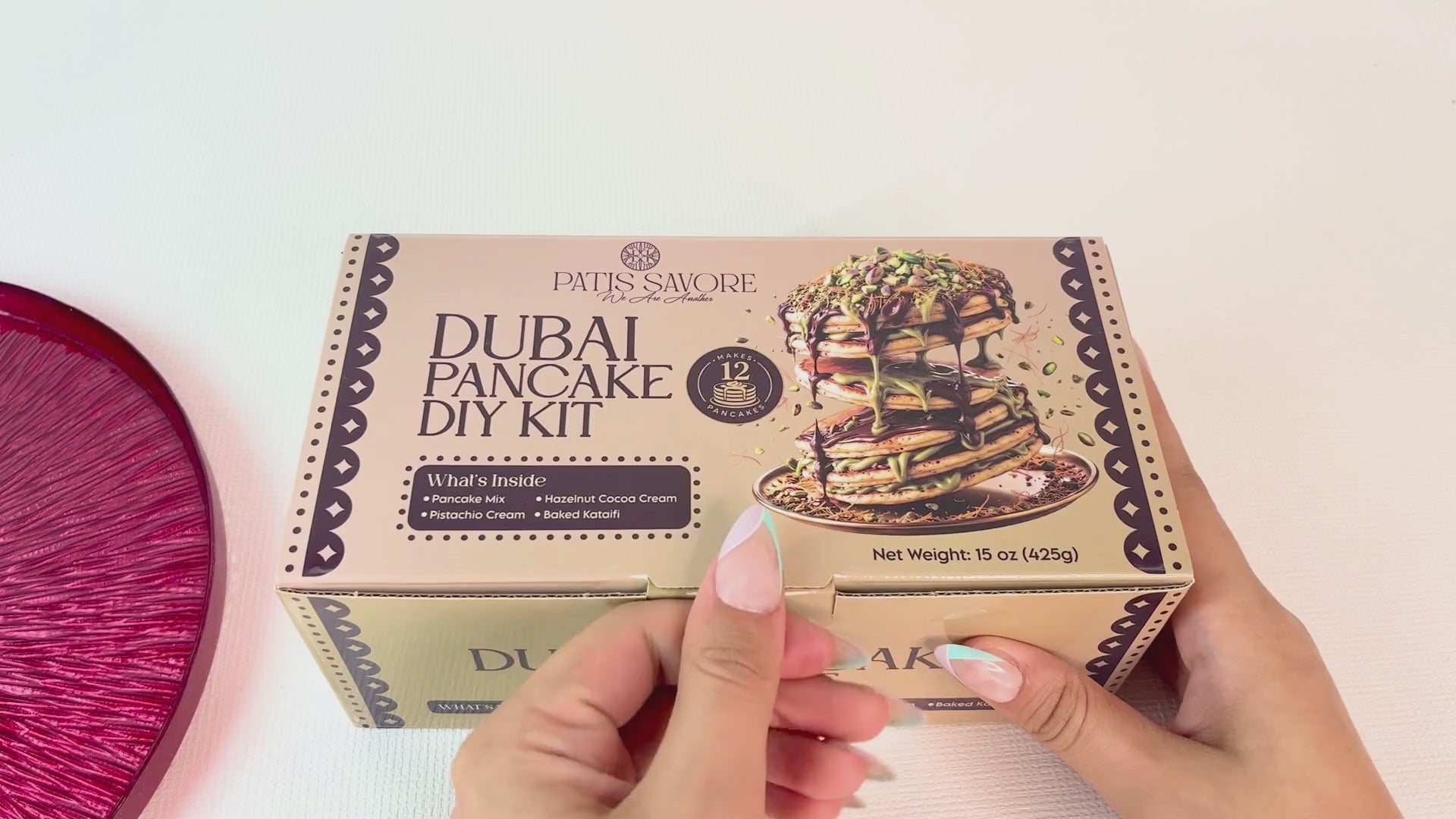 Dubai Chocolate Pancake DIY Set – All-in-One Viral Dessert Kit with Creams & Toppings